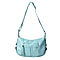 SENCILLEZ 100% Genuine Leather Crossbody Bag with Zipper Closure (Size 29x10x21cm) - Mint Blue