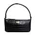 Assots London ZARA Genuine Leather Croc Embossed Handbag - Black