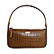 Assots London ZARA 100% Genuine Leather Croc Embossed Handbag - Brown