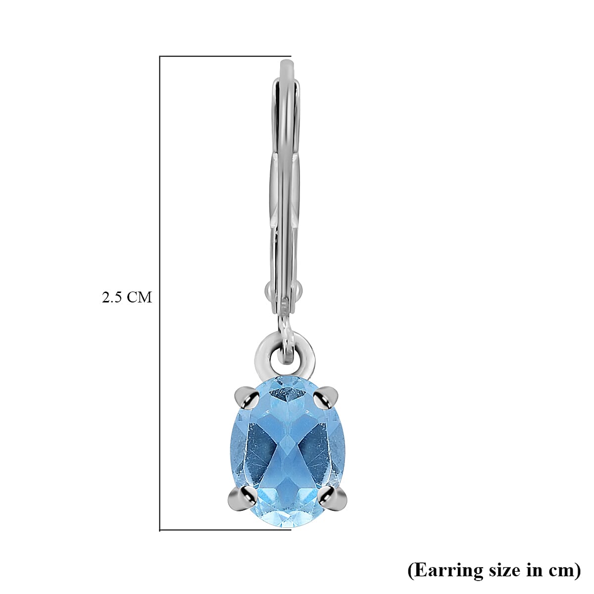 D'Joy Blue Topaz Drop Earrings with Lever Back in Sterling Silver 3.77 Ct.