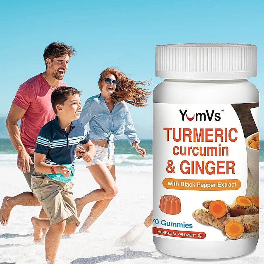 YumVs: Turmeric Curcumin & Ginger with Black Pepper Extract Gummies (60 gummies)