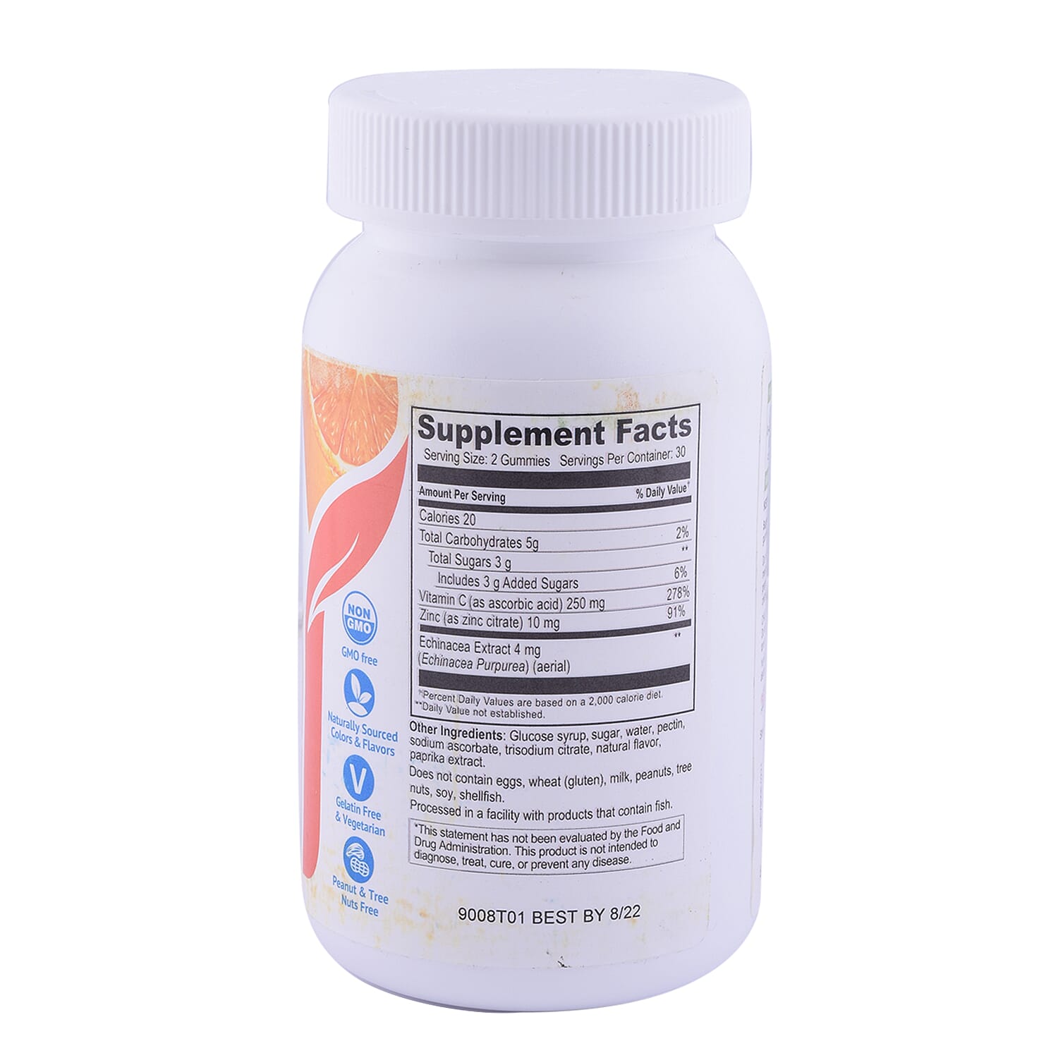 YumVs: Zinc with Vitamin C & Echinacea & Rose Hips Gummies - Orange Flavour (60 gummies)