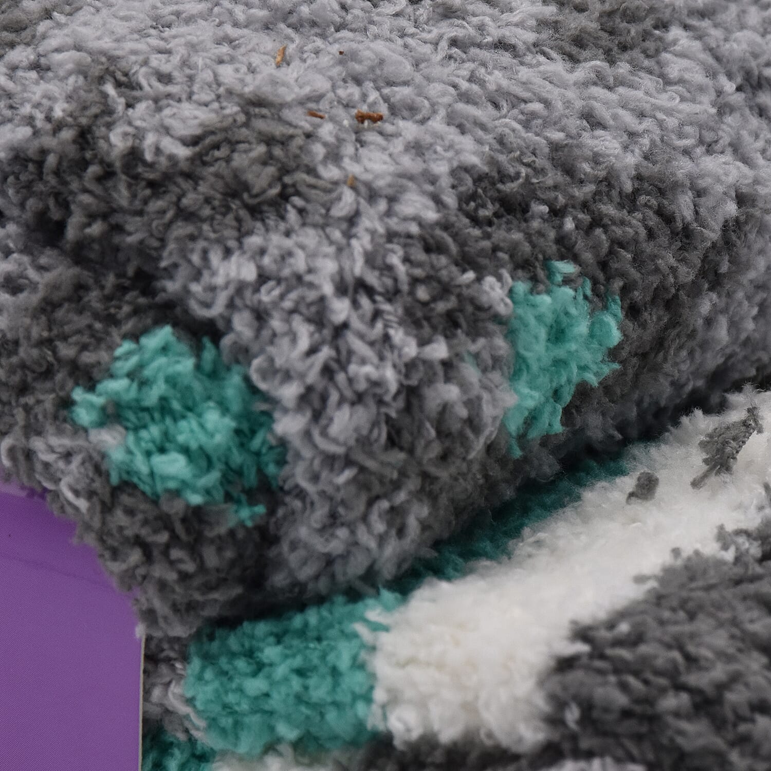 SNUGGIE Set of 2 Socks Lagoon Leopard and Stripe Pattern in Green and Grey Colour