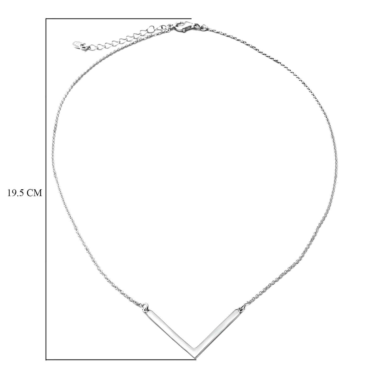 Sterling Silver Necklace (Size 17 with 2 inch Extender)