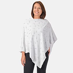 Kris Ana Paisley Scattered Grey Poncho One Size (8-18)