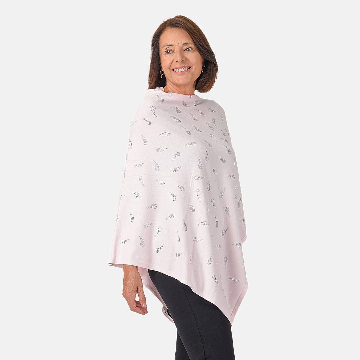 Kris Ana Paisley Scattered Baby Blue Poncho 
