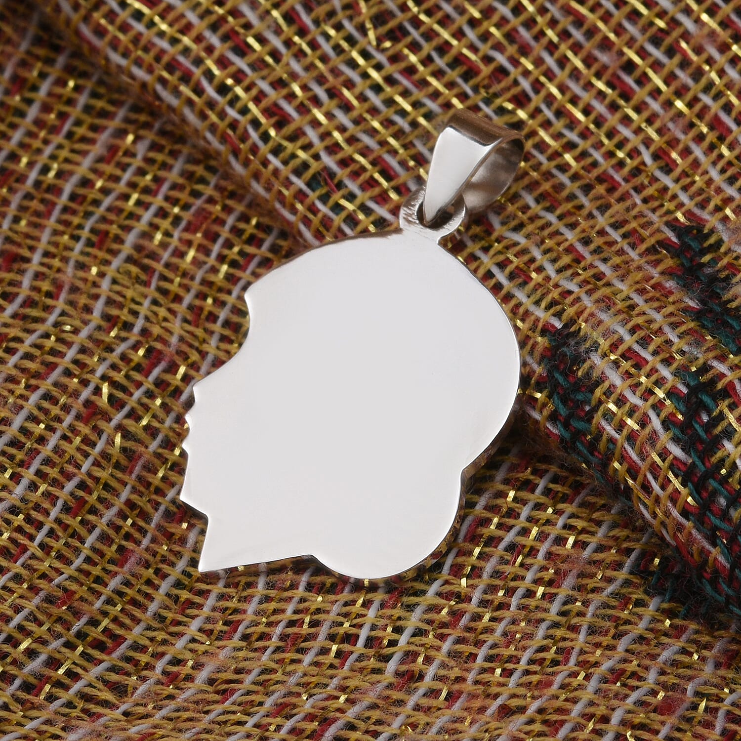 Sterling Silver Woman Face Pendant, Silver wt 3.80 Gms