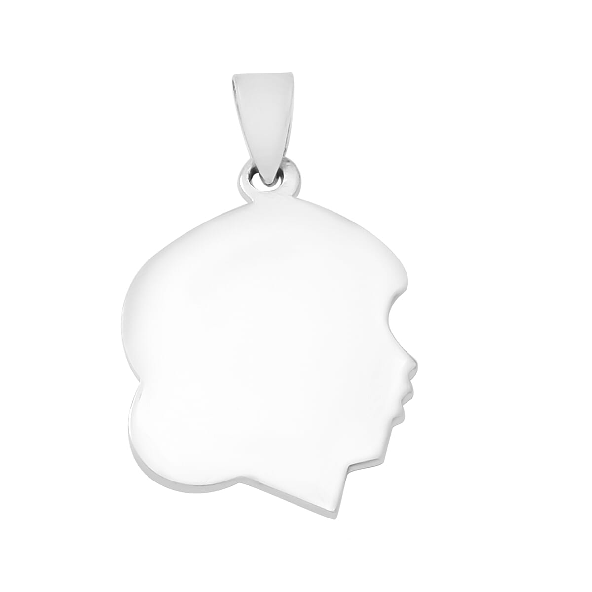 Sterling Silver Woman Face Pendant, Silver wt 3.80 Gms