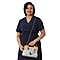 LA MAREY Wooden Clasp Handbag in Blue & Multi (Size 26.5x7x21 Cm)