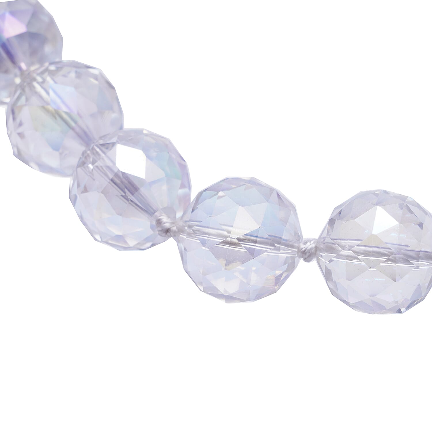 Simulated AB Crystal Beads Necklace (Size - 20) with Stainless Steel Magnetic Clasp