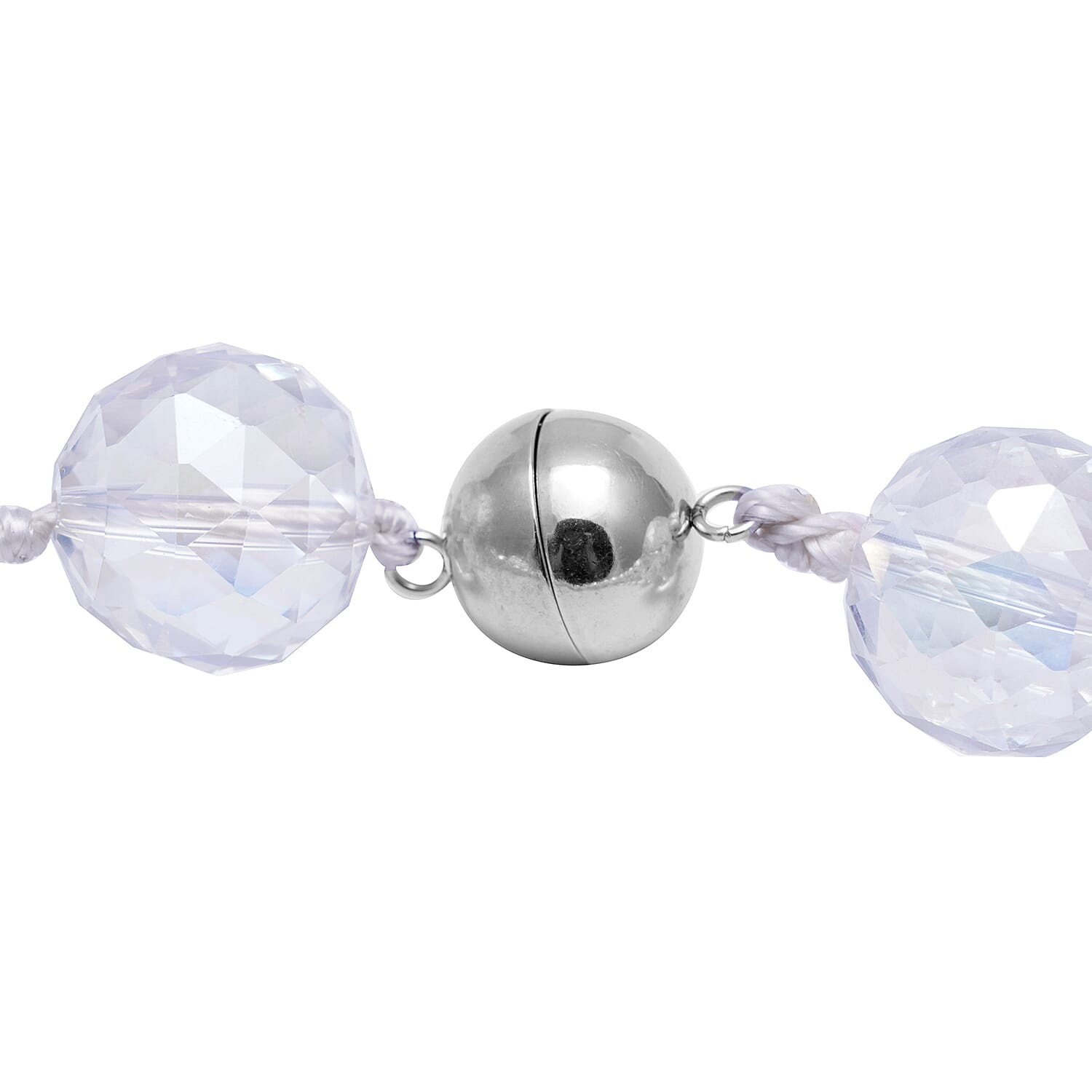 Simulated AB Crystal Beads Necklace (Size - 20) with Stainless Steel Magnetic Clasp