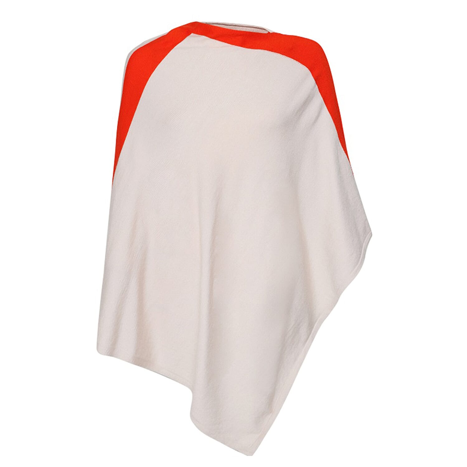 Kris Ana Orange Coloured Shoulder Beige Poncho One Size (8-18)