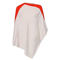 Kris Ana Orange Coloured Shoulder Beige Poncho