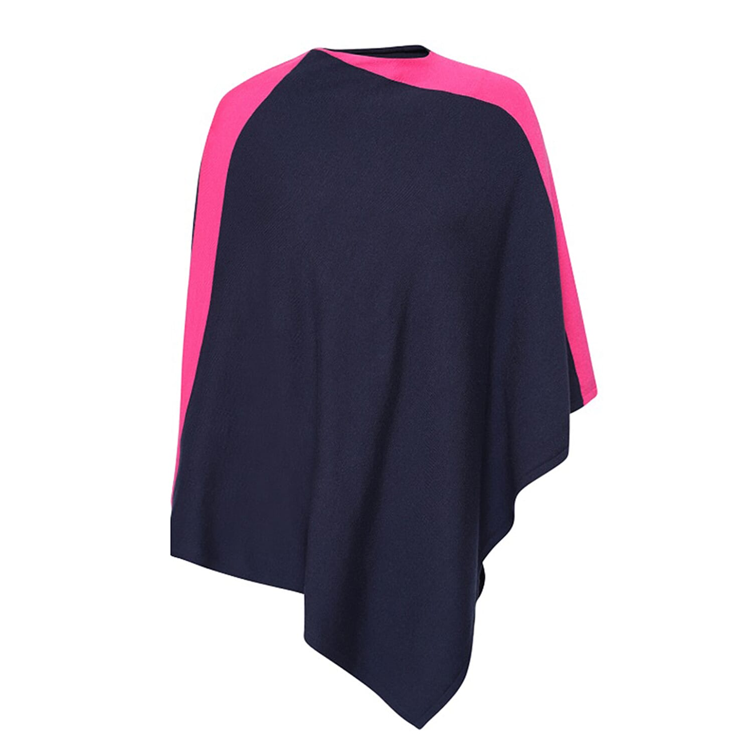 Kris Ana Fuschia Coloured Shoulder Navy Poncho One Size (8-18)