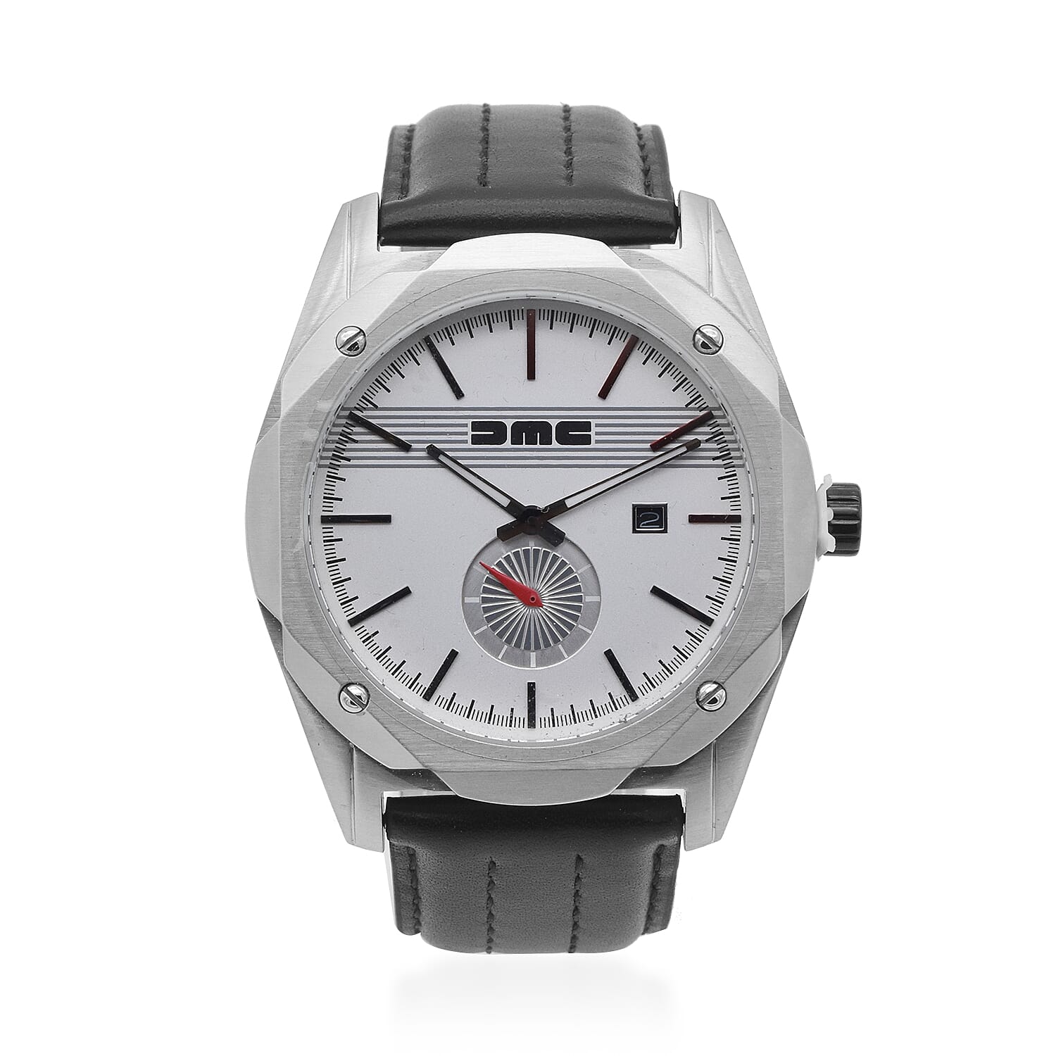 DMC Live The Dream Japanese Movement Watch in Stainless Steel and Black Leather Strap