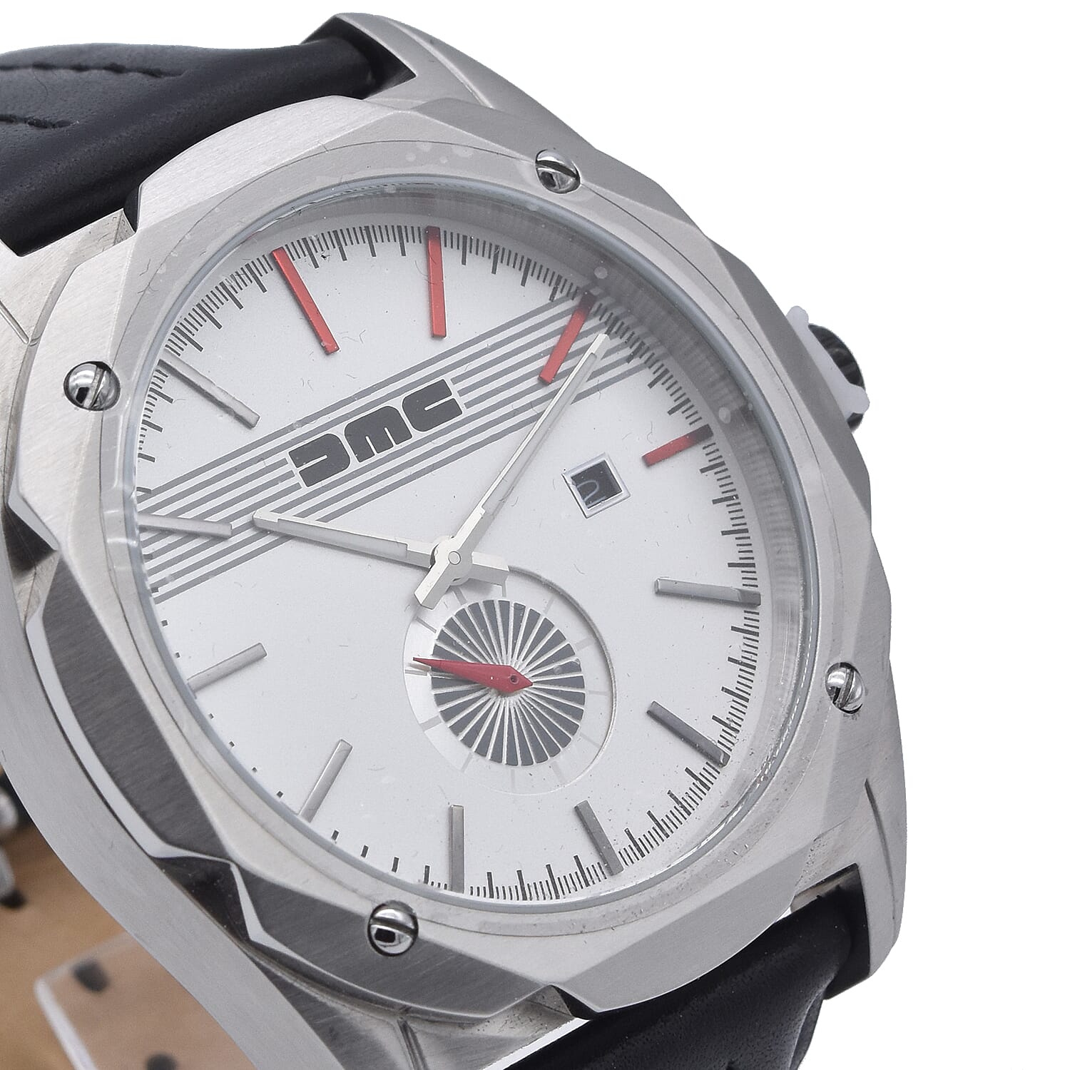 DMC Live The Dream Japanese Movement Watch in Stainless Steel and Black Leather Strap
