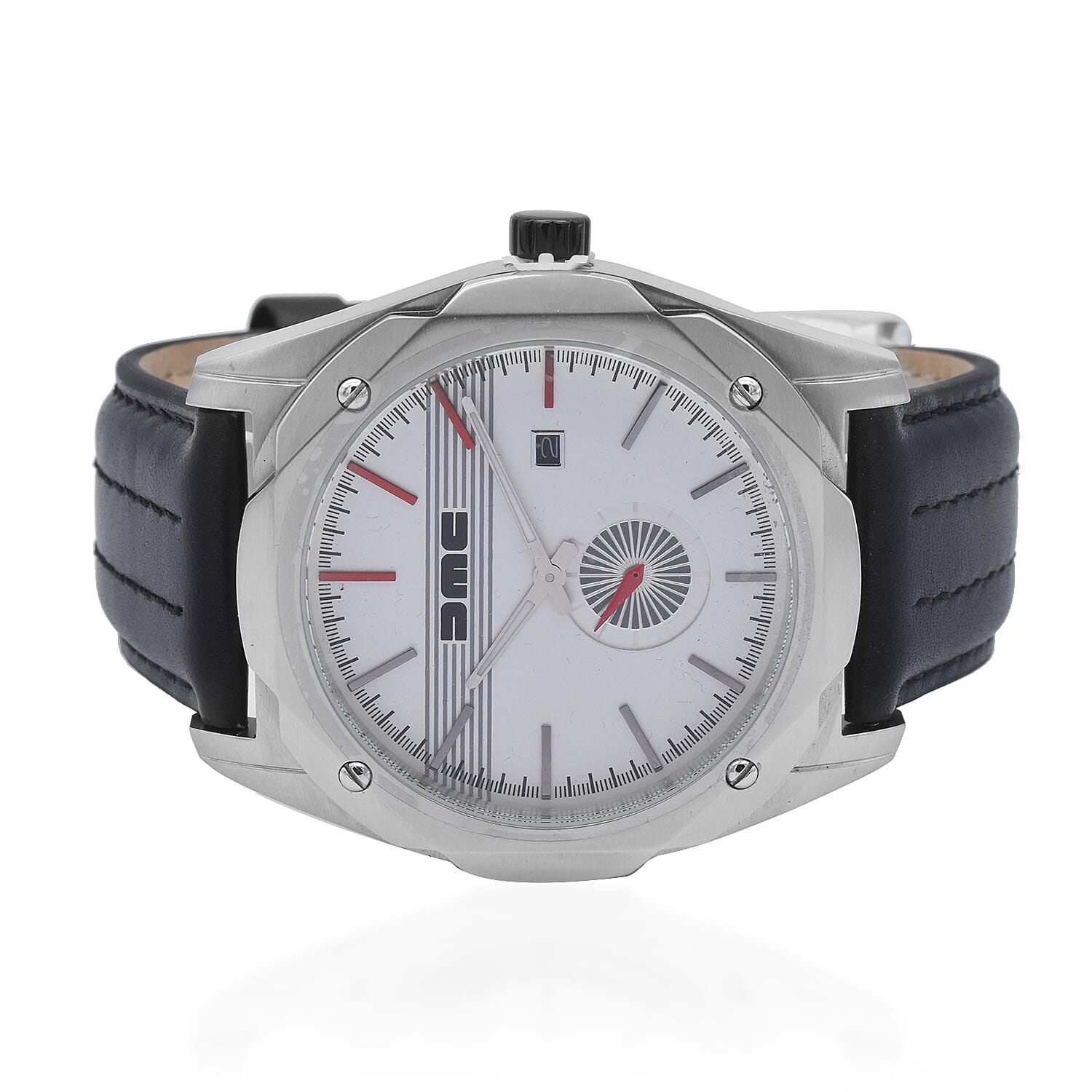 DMC Live The Dream Japanese Movement Watch in Stainless Steel and Black Leather Strap