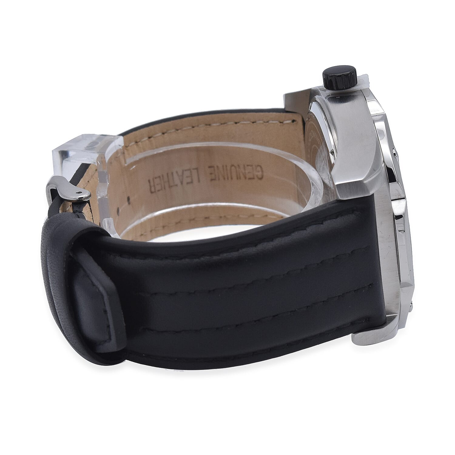 DMC Live The Dream Japanese Movement Watch in Stainless Steel and Black Leather Strap