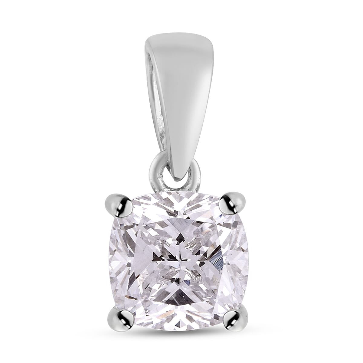 Swiss Star Cubic Zirconia  Pendant in Rhodium Overlay Sterling Silver 2.31 ct  2.310  Ct.