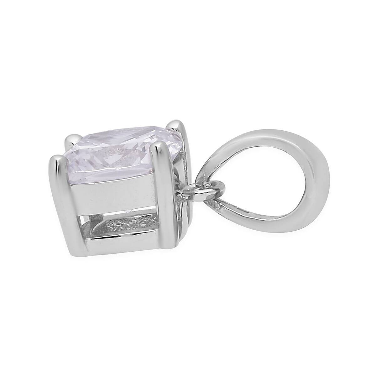 Swiss Star Cubic Zirconia  Pendant in Rhodium Overlay Sterling Silver 2.31 ct  2.310  Ct.