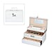  3 Layer Crocodile Skin Pattern Jewellery Box Organiser with Coded Lock and Handle - Off White