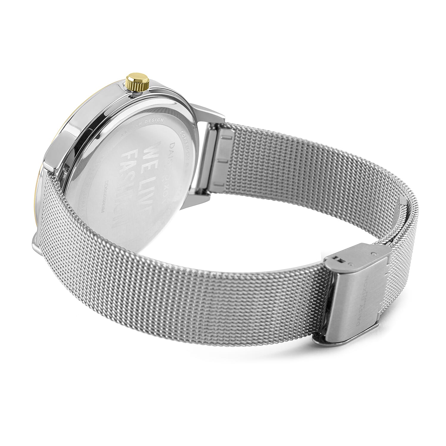 Limited Edition Daisy Dixon Heidi Mesh Strap Bracelet Watch With Gold Tone Bezel And Silver/Gold Tone Multi Dial in Stainless Steel