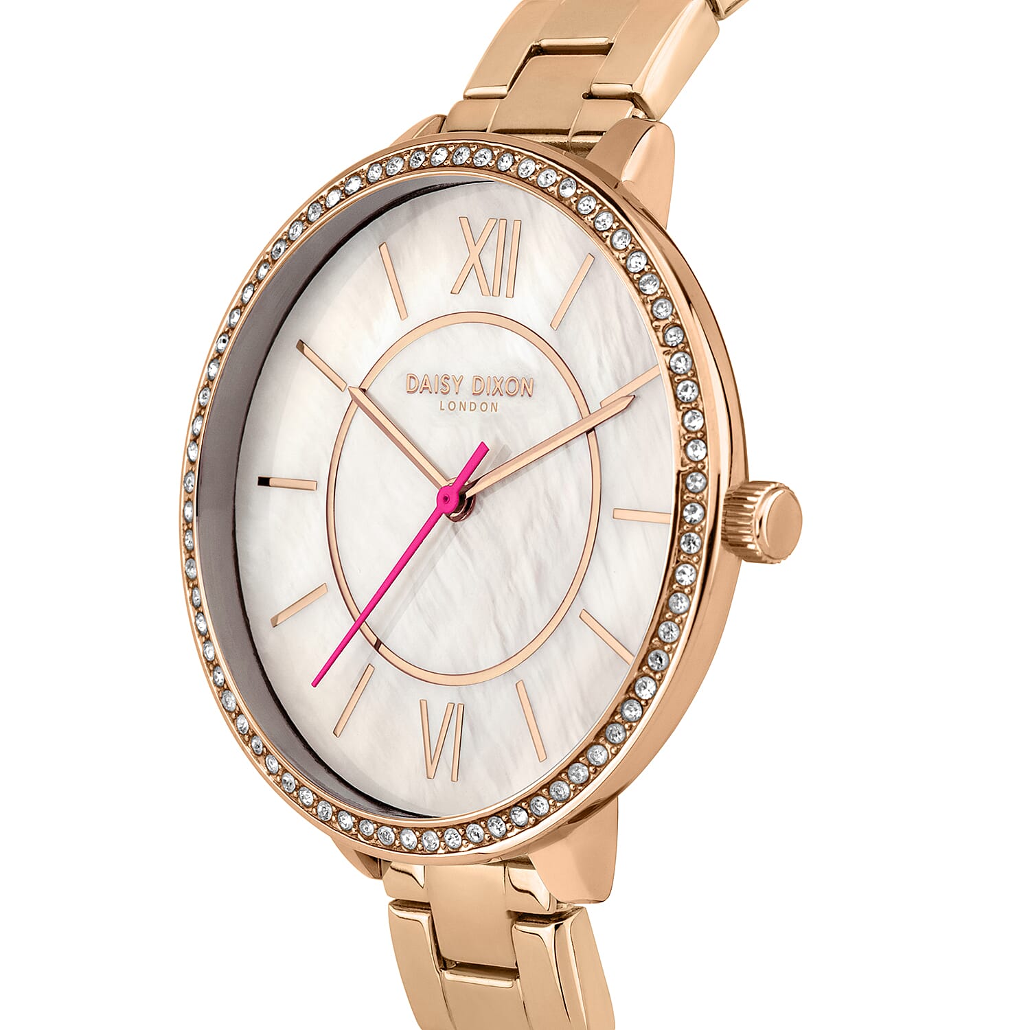 Limited Edition Daisy Dixon Bella Watch With Stone Set Bezel And Mother of Pearl Dial
