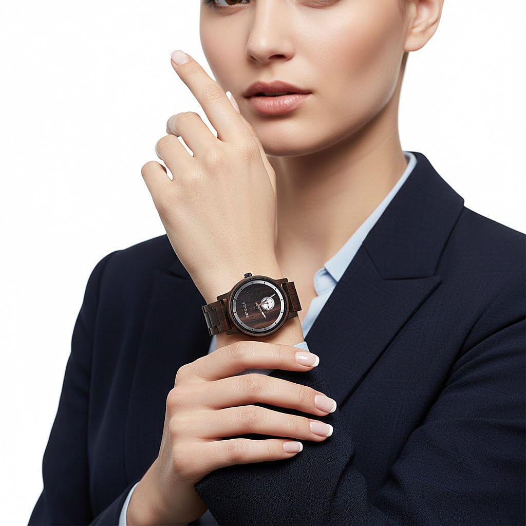 Botanica Olive Sandalwood Miyota Movement Watch with Woodlink Strap