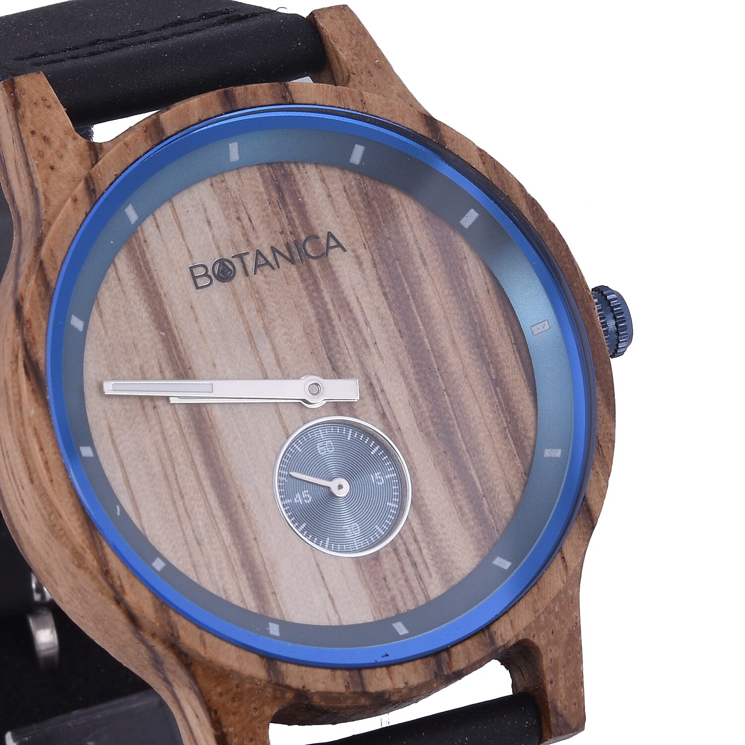 Botanica Sycamore Analogue Watch with Black Leather Strap