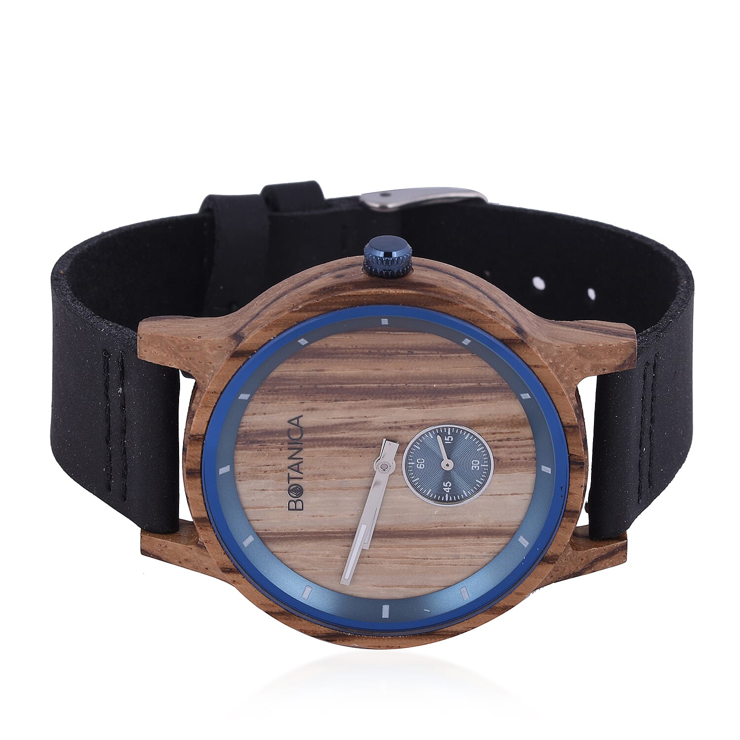Botanica Sycamore Analogue Watch with Black Leather Strap