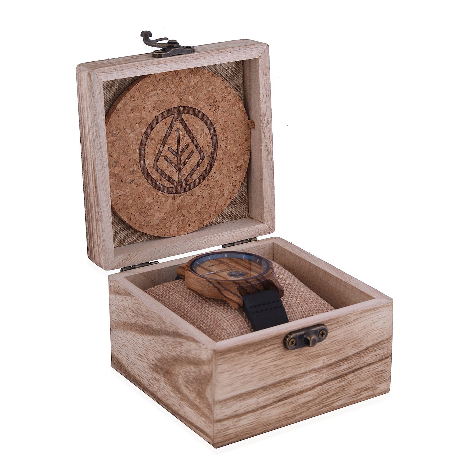 Botanica Sycamore Analogue Watch with Black Leather Strap