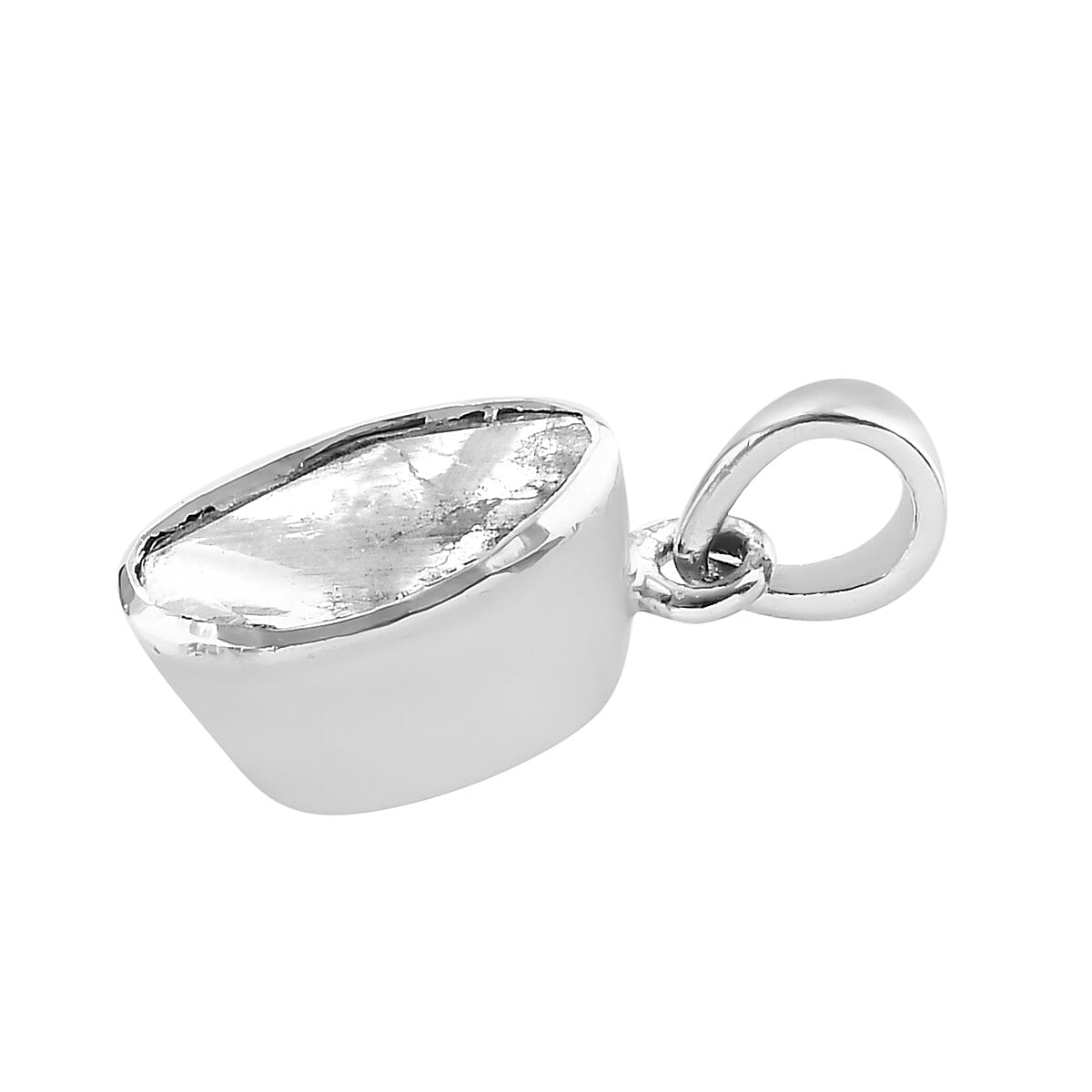 Artisan Crafted Polki Diamond Pendant in Platinum Overlay Sterling Silver 0.50 Ct.