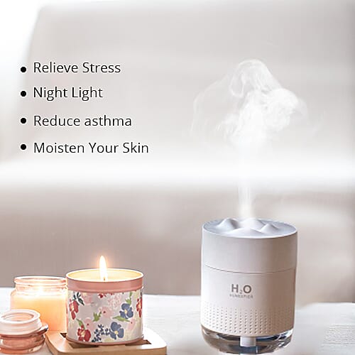 The 5th Season Snow Mountain Humidifier with 10 Fragrance Oils (10ml each) (Size 12x9cm) - White