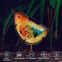 Garden decor bird-blue material:glass+iron weight:471g size:22X10X22cm