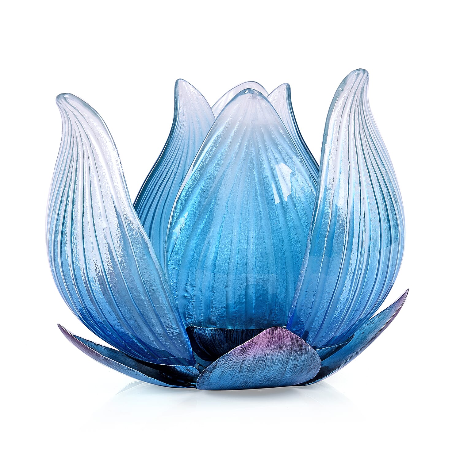 Decorative Lotus Solar Light (Size 23x23x17Cm) - Blue