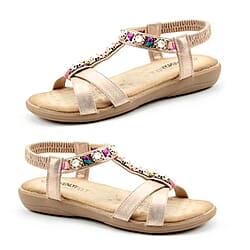 Heavenly Feet Amber Rose Gold Sandals 