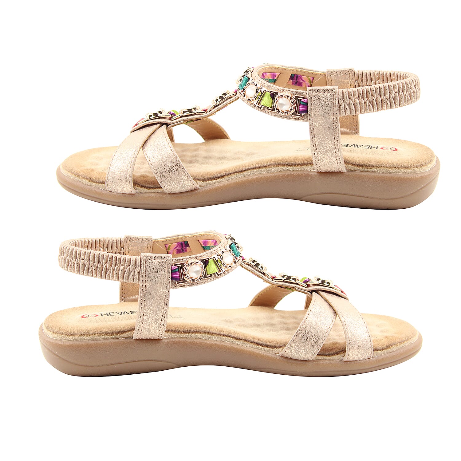 Heavenly Feet Amber Rose Gold Sandals 