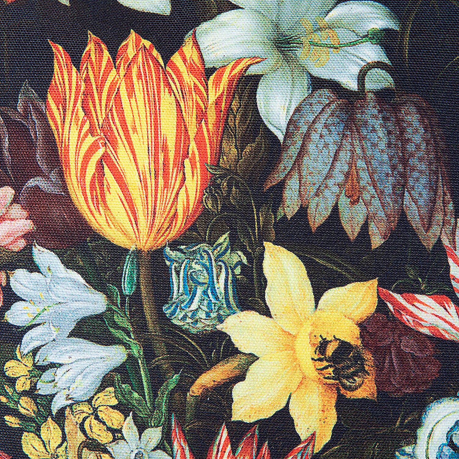 Signare Tapestry Bosschaert Art A Still Life of Flowers In A Van-Li Vase Foldaway Gusset Bag in Black