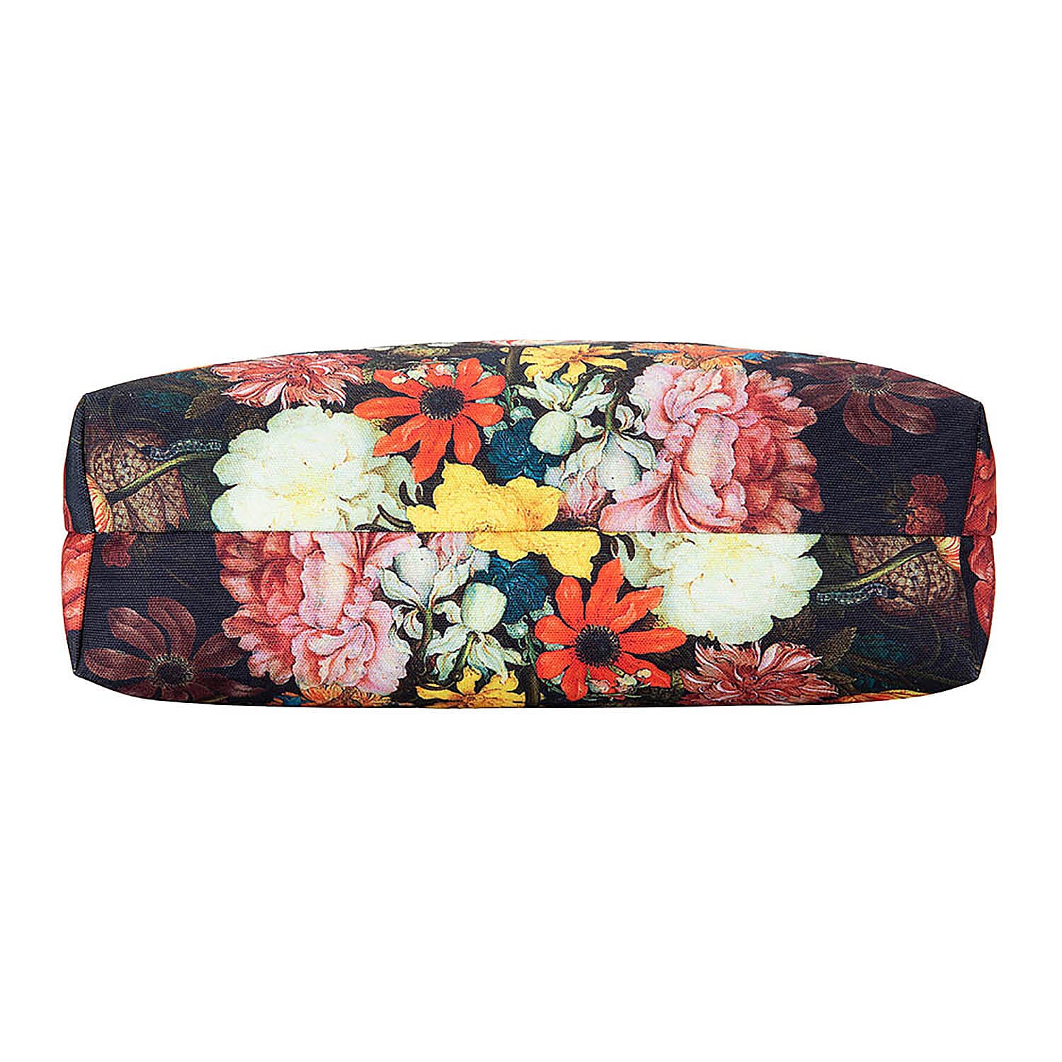 Signare Tapestry Bosschaert Art A Still Life of Flowers In A Van-Li Vase Foldaway Gusset Bag in Black