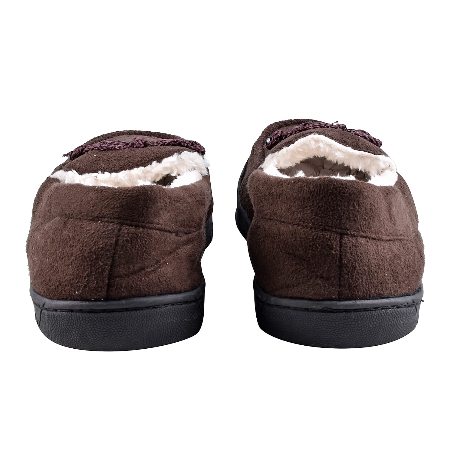 Brown Colour Mens Microfibre Moccasin Slippers (Size 7)