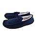 Navy Colour Mens Microfibre Moccasin Slippers (Size 7)