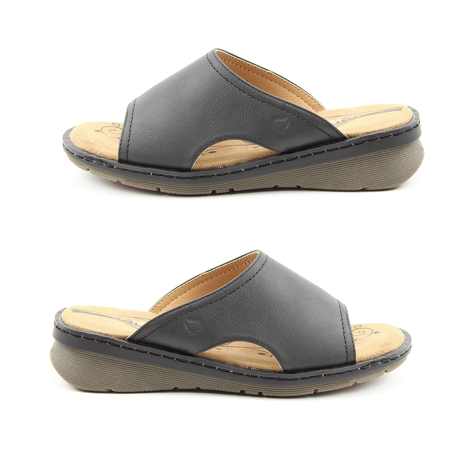 Heavenly Feet Womens Ginger Memory Foam Sandal in Black (Size 3)