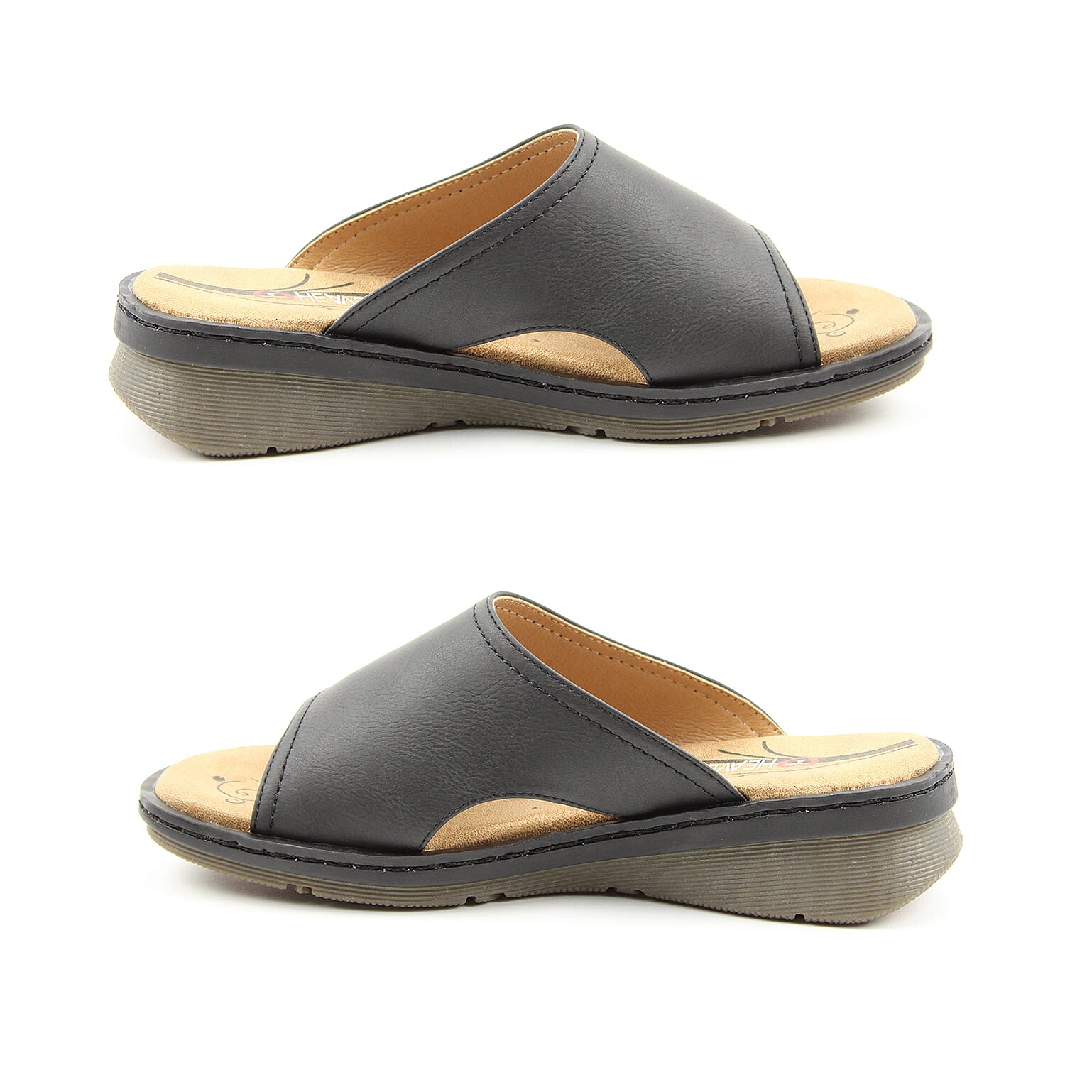 Heavenly Feet Womens Ginger Memory Foam Sandal in Black (Size 3)