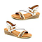 Heavenly Feet Garnet White Ladies Wedge Sandals (Size 3)