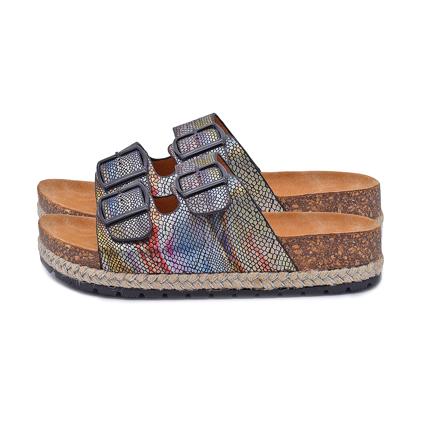 Heavenly Feet Flutter Womens Black and Multi-Coloured Sandals (Size 3)