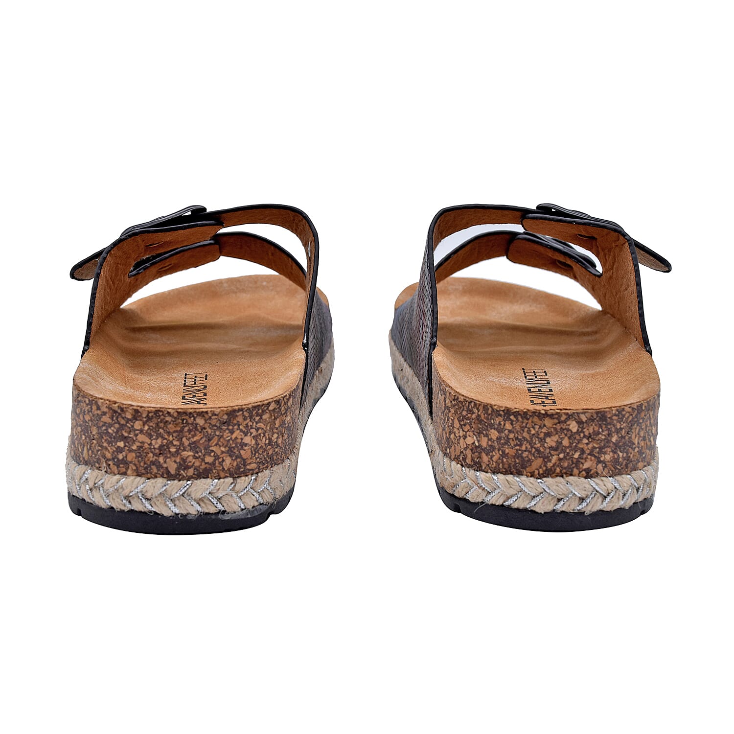 Heavenly Feet Flutter Womens Black and Multi-Coloured Sandals (Size 3)