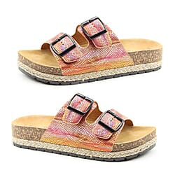 Heavenly Feet Flutter Womens Red and Multi-Coloured Sandals (Size 3)