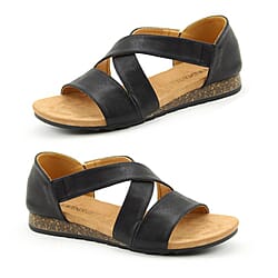 Heavenly Feet Estelle Womens Cross Sandal in Black (Size 3)