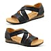Heavenly Feet Estelle Womens Cross Sandal in Black (Size 3)