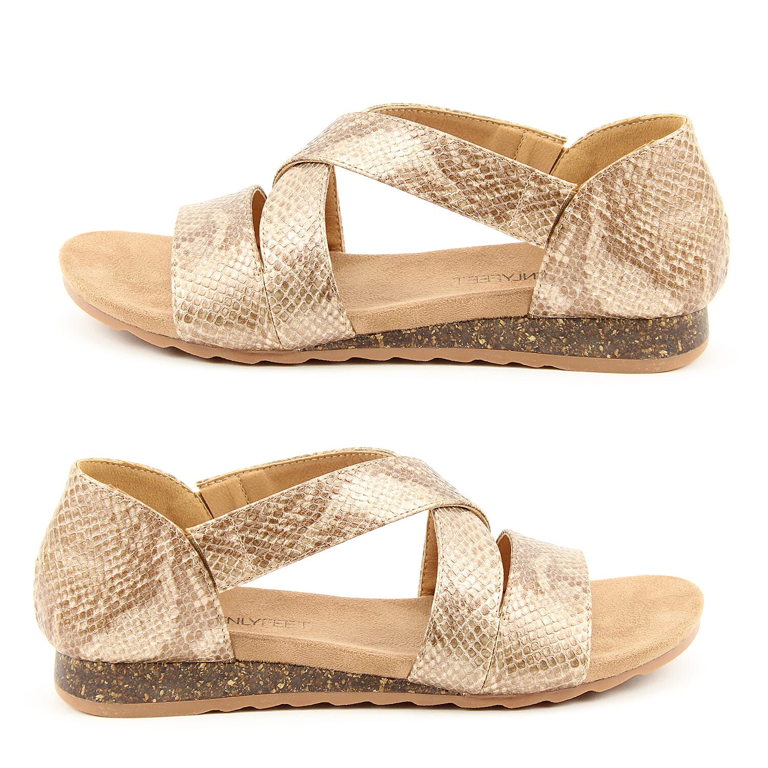 Heavenly Feet Estelle Womens Cross Sandal in Black (Size 3)